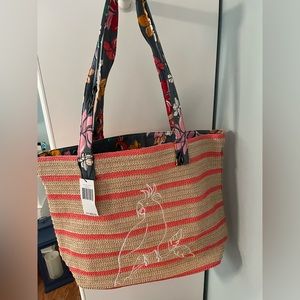 🌺🏝️NWT Vera Bradley Factory Style Straw
Beach Tote Bag in Coastal Paradise 🌺